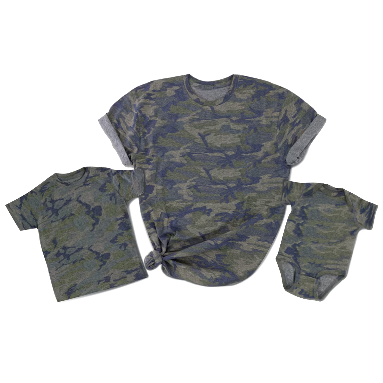 Matching Mama & Me Camo Bodysuit & Shirts