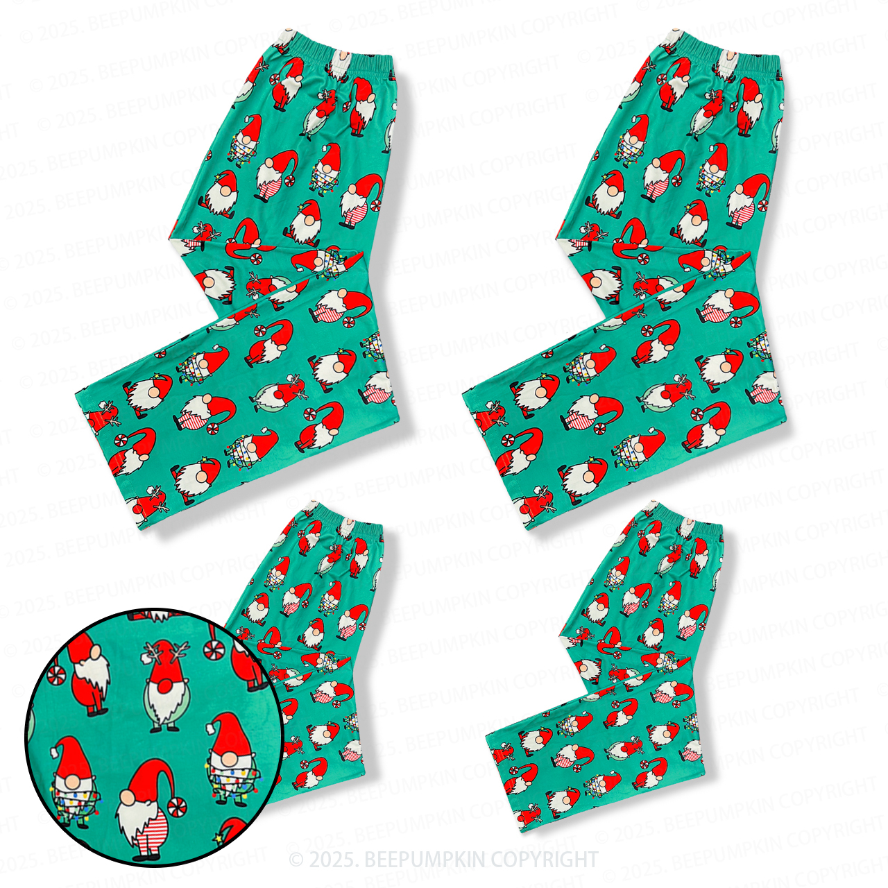 Festive Gnome Pants Family Matching Pajama Pants With Pockets