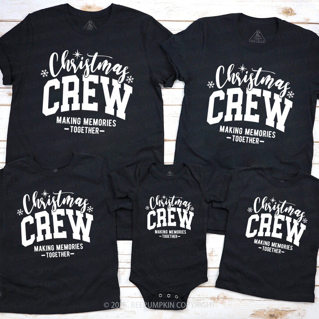 Christmas Crew Family Matching T-Shirts Beepumpkin