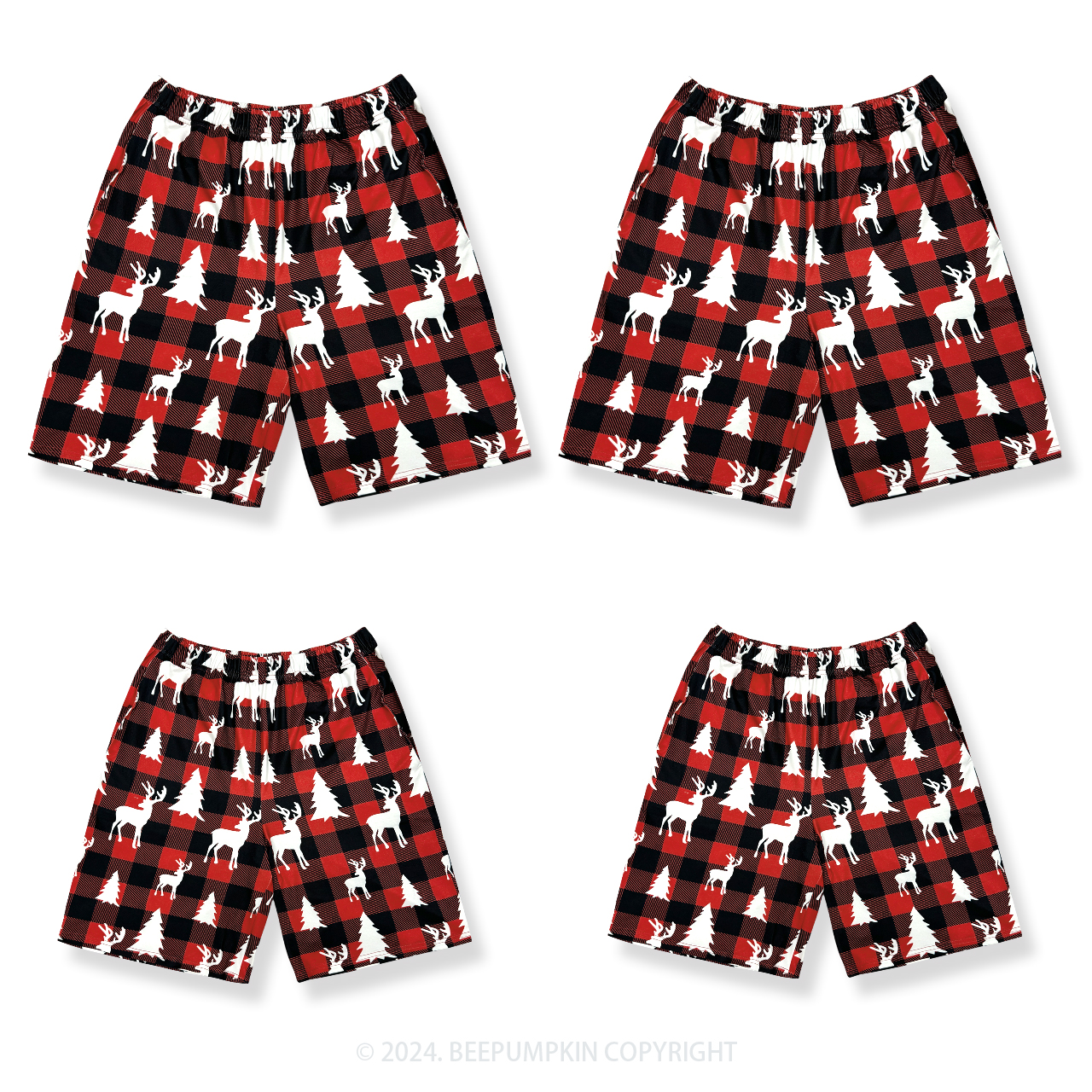 Christmas Full Print Shorts For Family Beepumpkin
