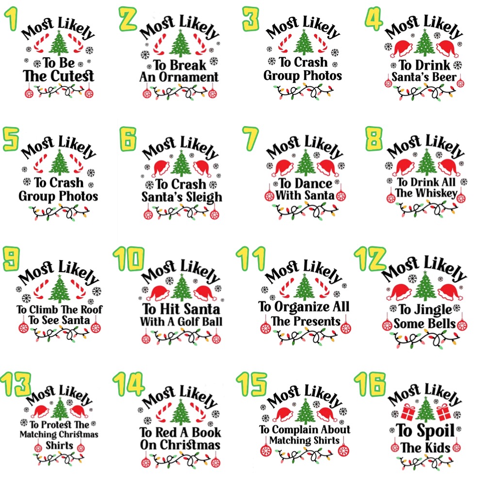 24 Personalized Most Likely To Family Matching T-Shirts Beepumpkin