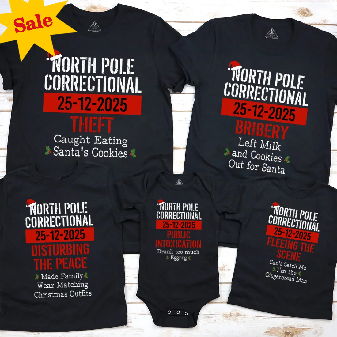Funny Group Christmas North Pole Correctional Matching T-shirts Beepumpkin