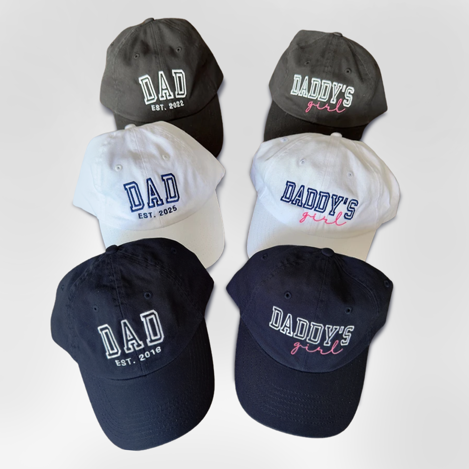 Daddy & Daughter Embroidered Matching Baseball Cap