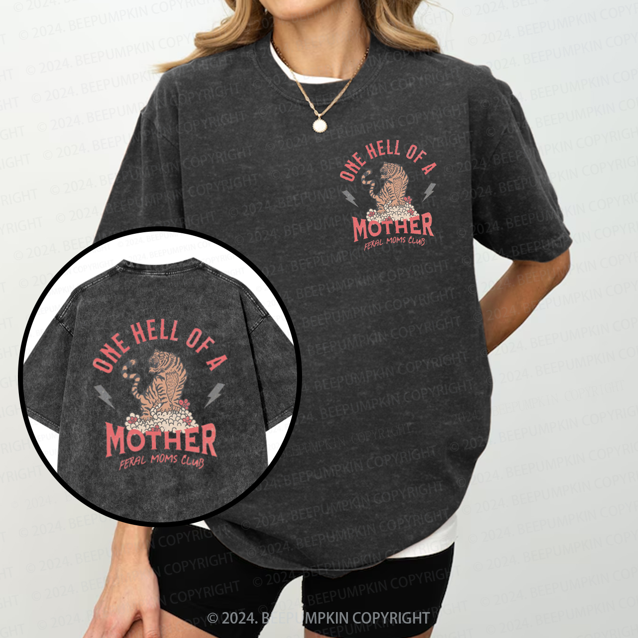 One Hell Of A Mother Trendy Mama Washed Tees