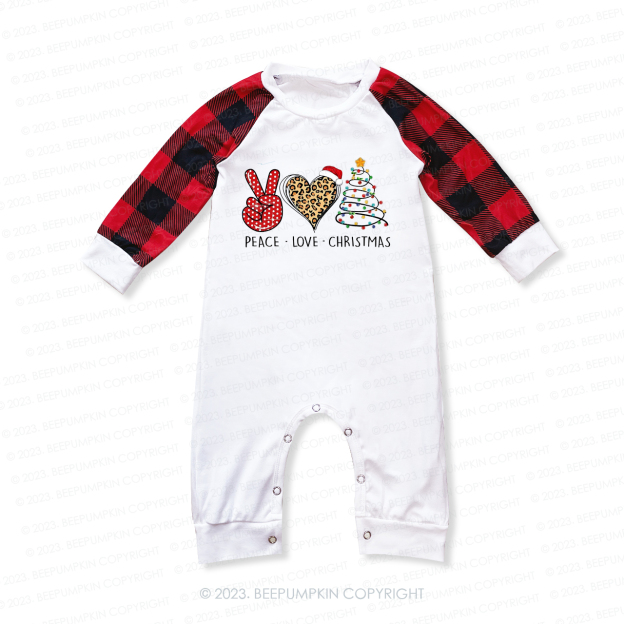 Peace Love Christmas Lights Sublimation Matching Pajamas For Family Beepumpkin