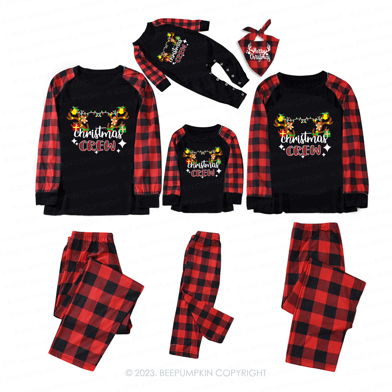 Elk Antlers Filled with Gifts  Matching Pajamas For Family Beepumpkin