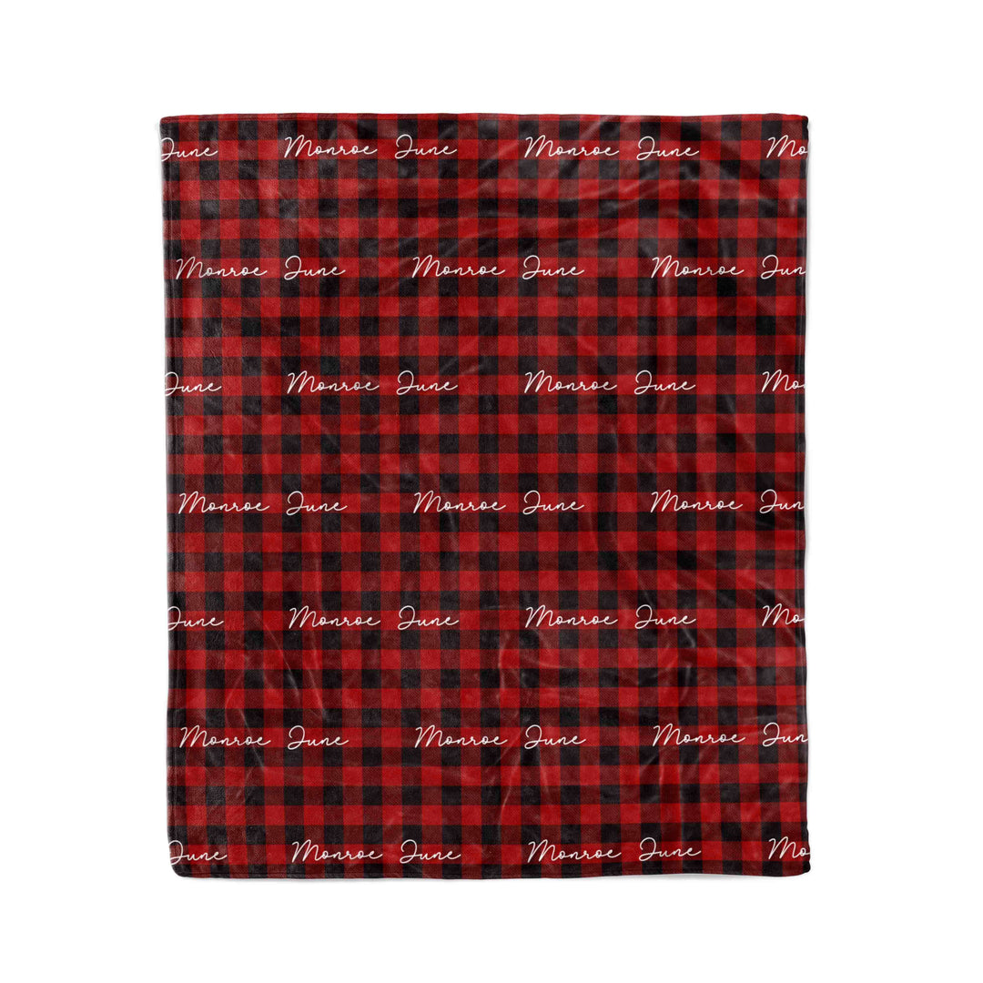 Buffalo Check  Christmas Personalized Blanket Beepumpkin