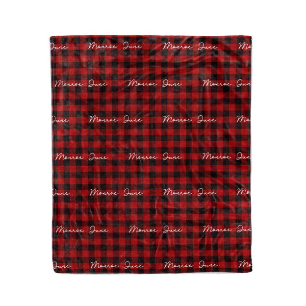 Buffalo Check  Christmas Personalized Blanket Beepumpkin