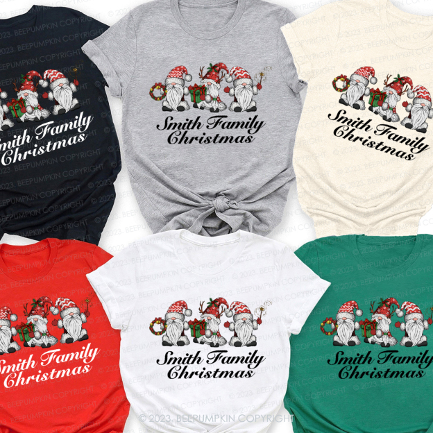 Personalized Christmas Customized Family Names Matching Tees Beepumpkin