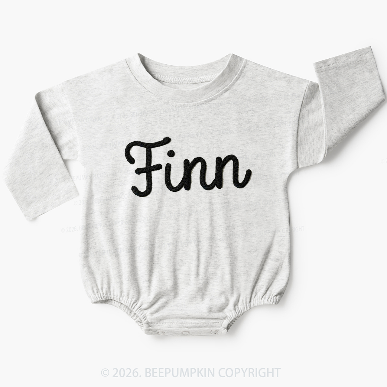 Personalized Yarn Embroidered Name Baby Bubble Romper