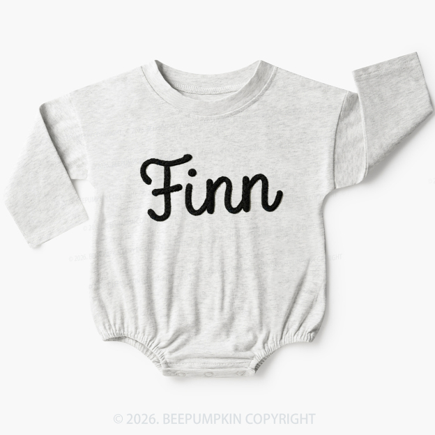 Personalized Yarn Embroidered Name Baby Bubble Romper