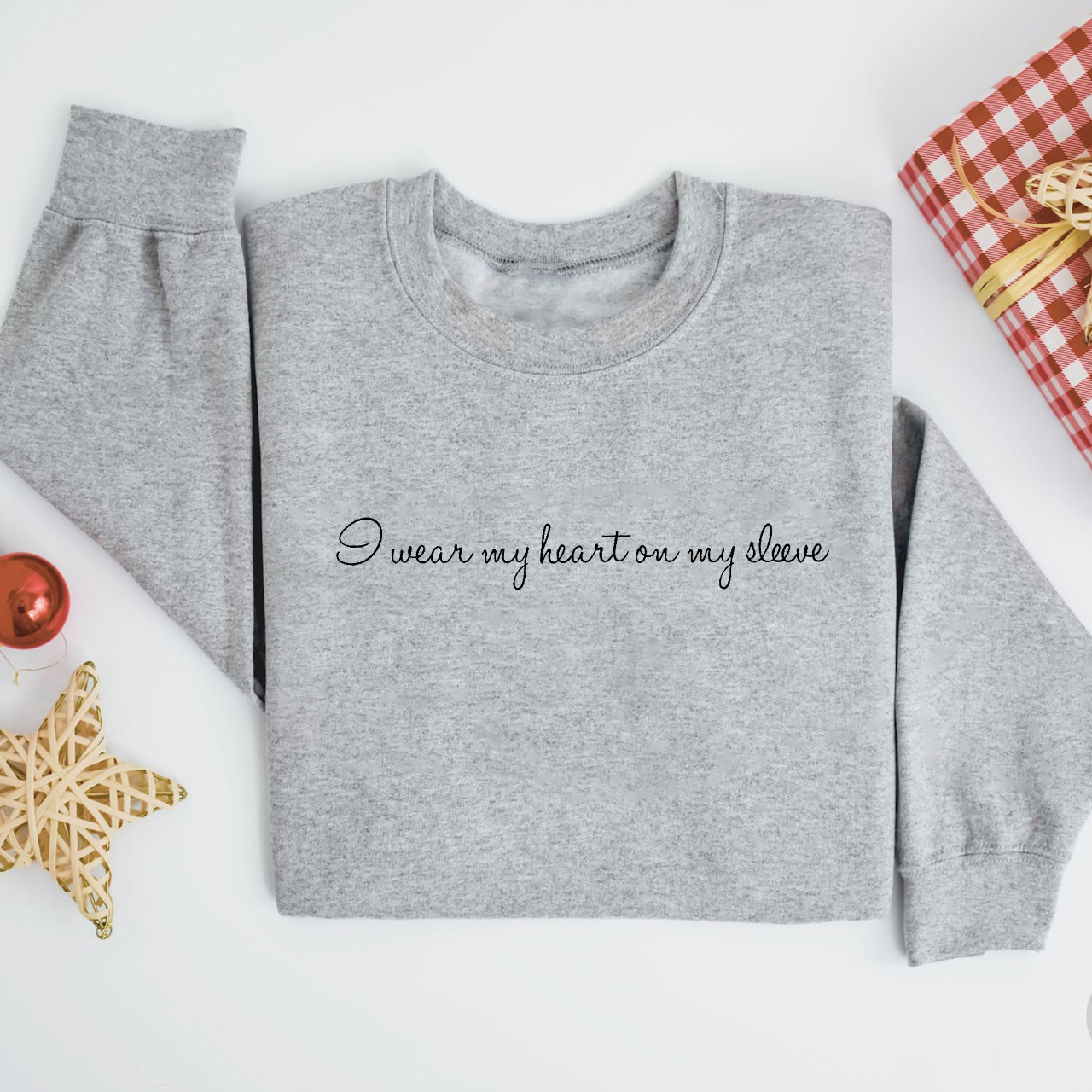 Personalized Sweatshirt I Wear My Heart On My Sleeve