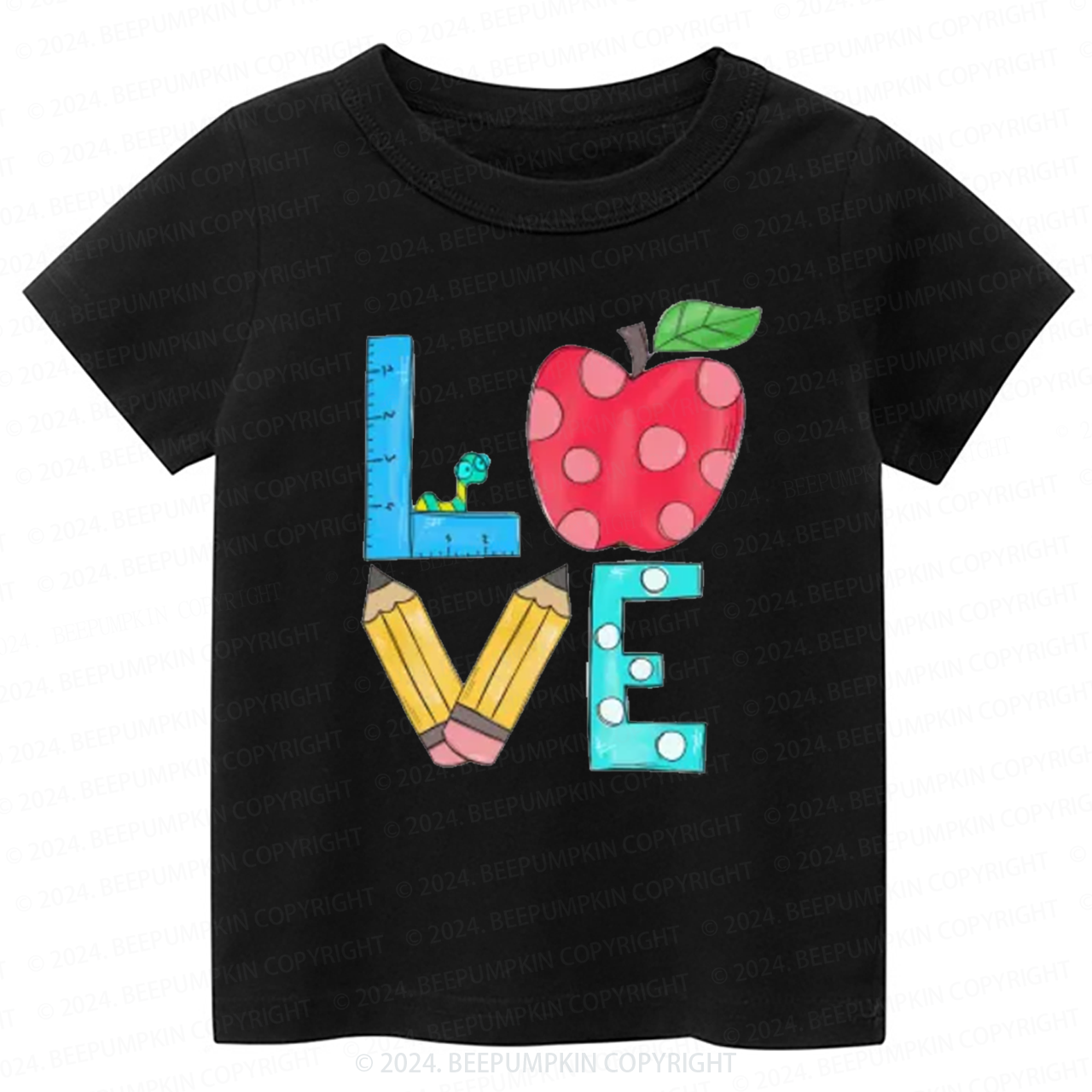 Love Apple And Ruler Back to School Shirt 