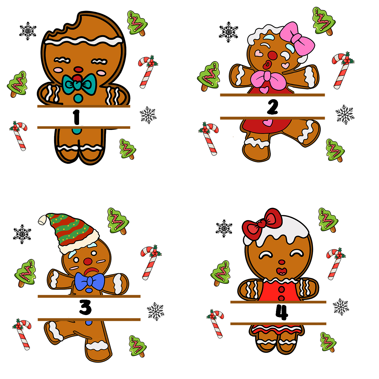 Christmas Gingerbread Man Family Matching T-Shirts Beepumpkin