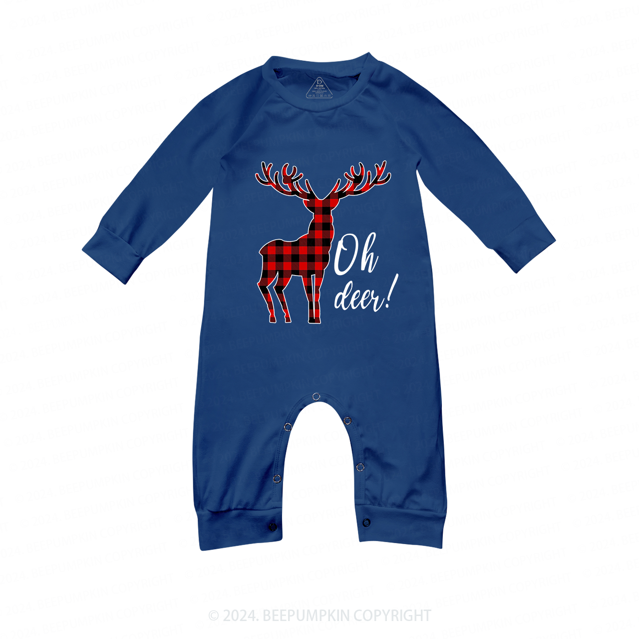 Oh Deer Funny Christmas Family Matching Blue Pajamas Beepumpkin