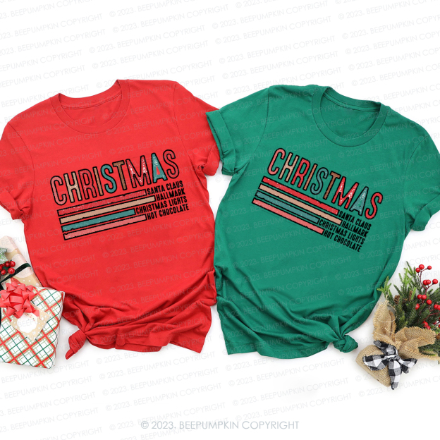Rainbow Christmas Progress Bar Shirt For Family Beepumpkin