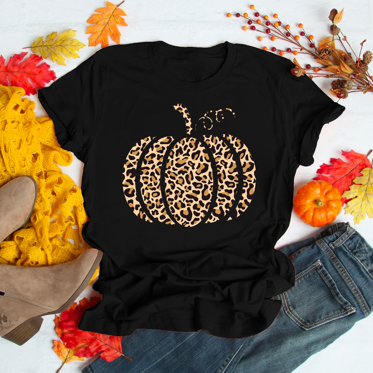 Cheetah Pumpkin Shirt For Her