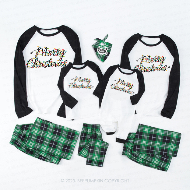2023 New Christmas Lights  Matching Pajamas For Family Beepumpkin