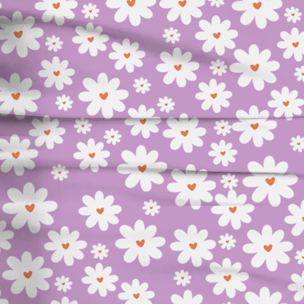 Lavender Daisy Two-Piece Pajama Set For Kids