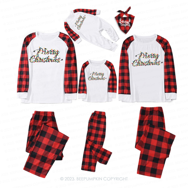 2023 New Christmas Lights  Matching Pajamas For Family Beepumpkin