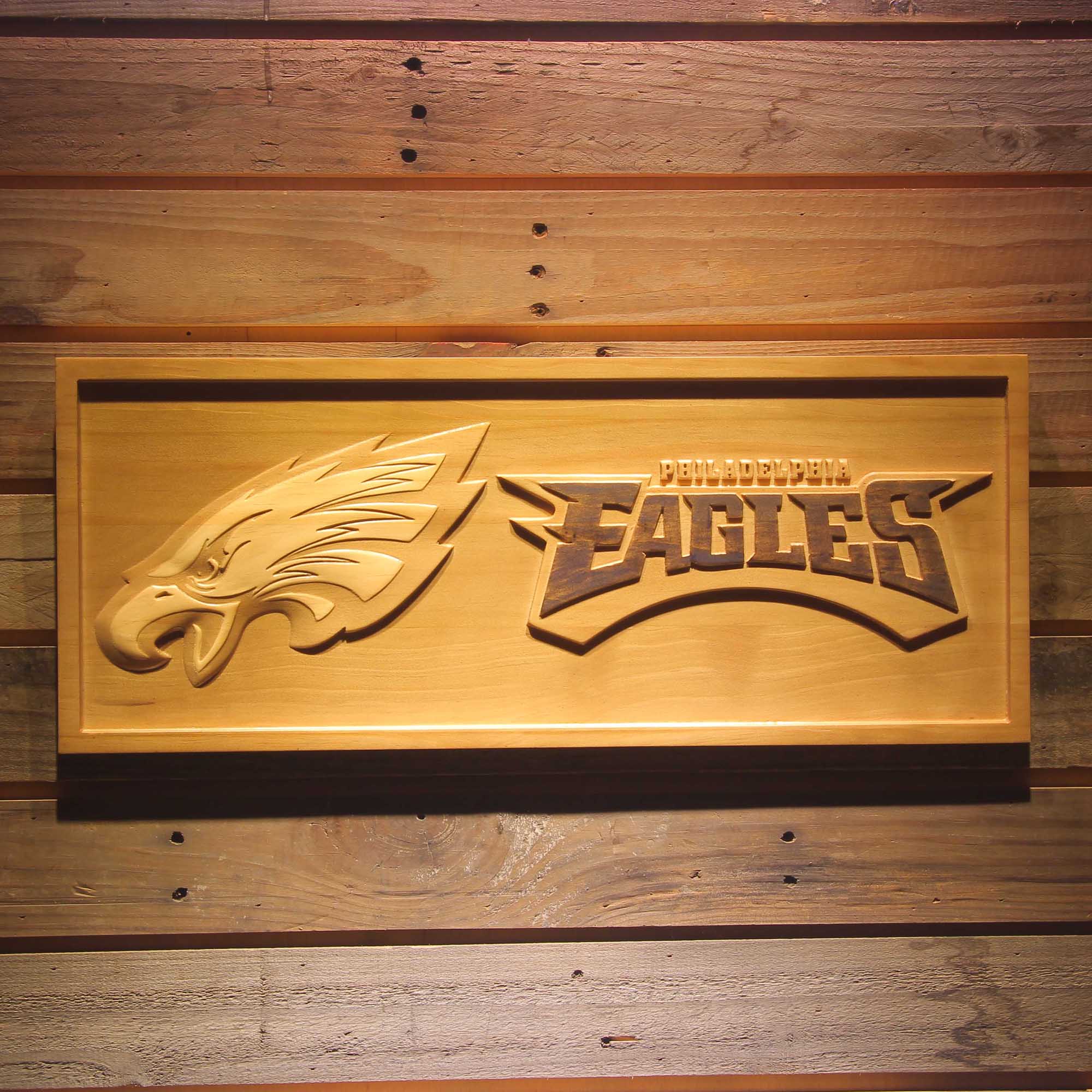 Philadelphia Eagles Football 3D Wooden Engrave Sign