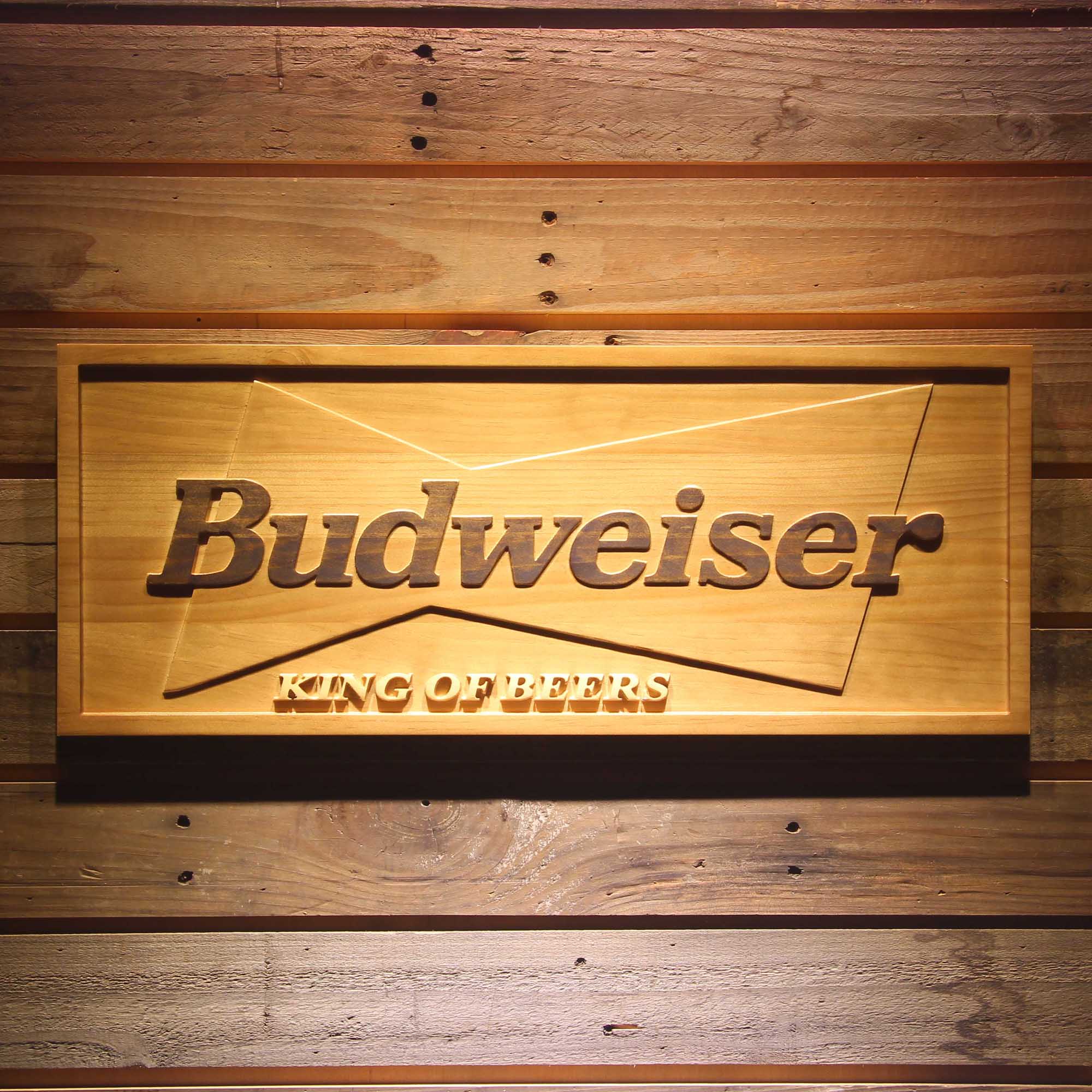 Budweiser Classic 3D Wooden Engrave Sign
