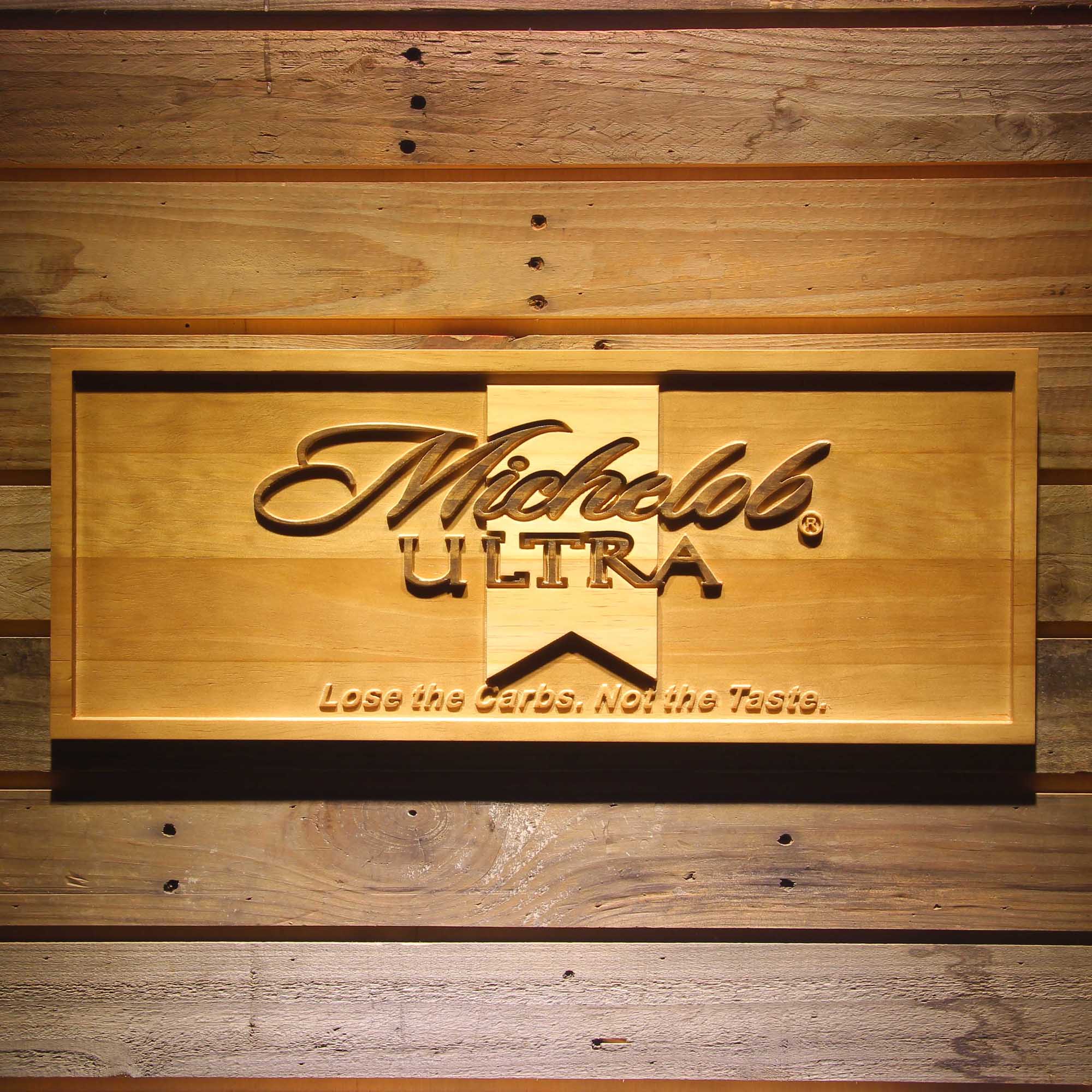 Michelob Ultra 3D Wooden Engrave Sign