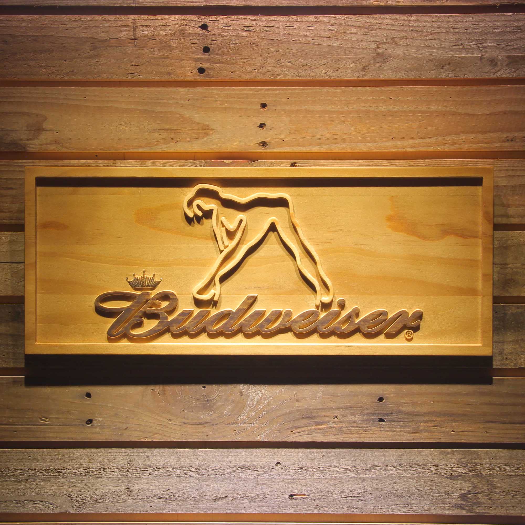 Budweiser Exotic Stripper Dancer 3D Wooden Engrave Sign