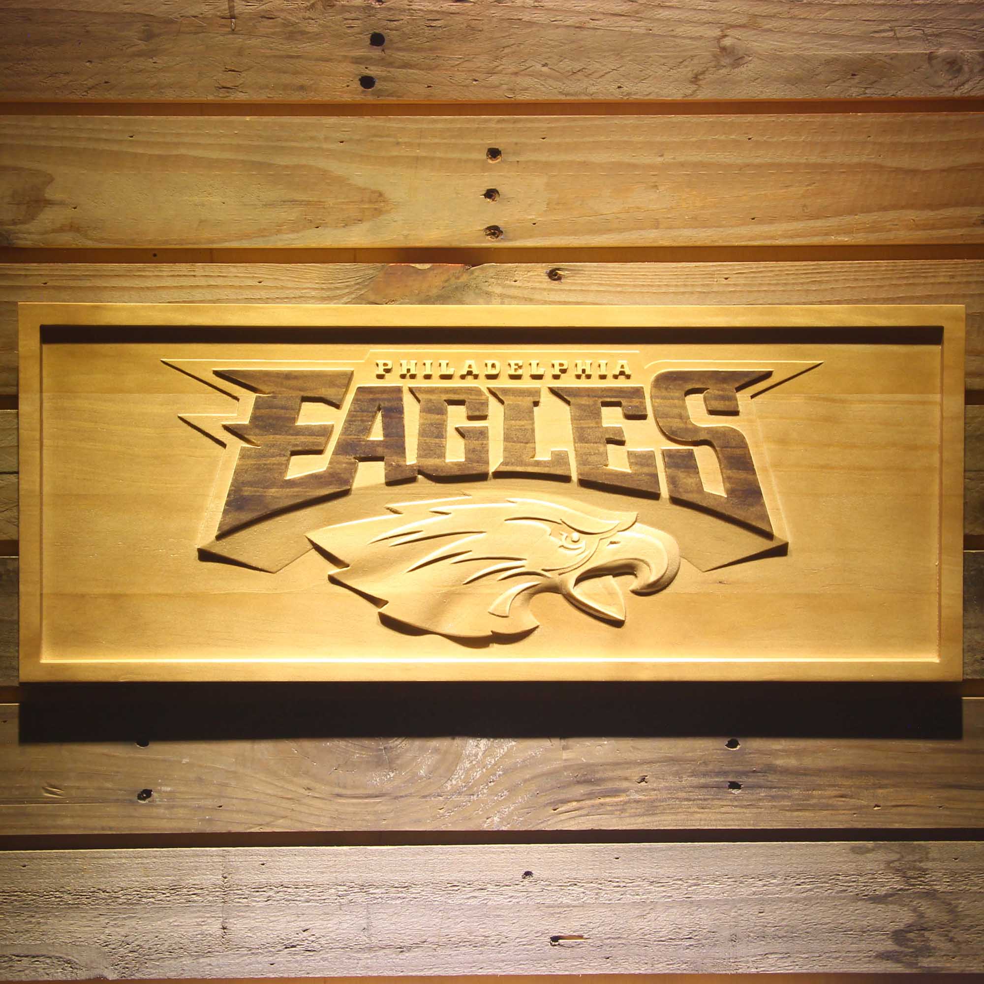 Philadelphia Eagles Football Man Cave Sport 3D Wooden Engrave Sign