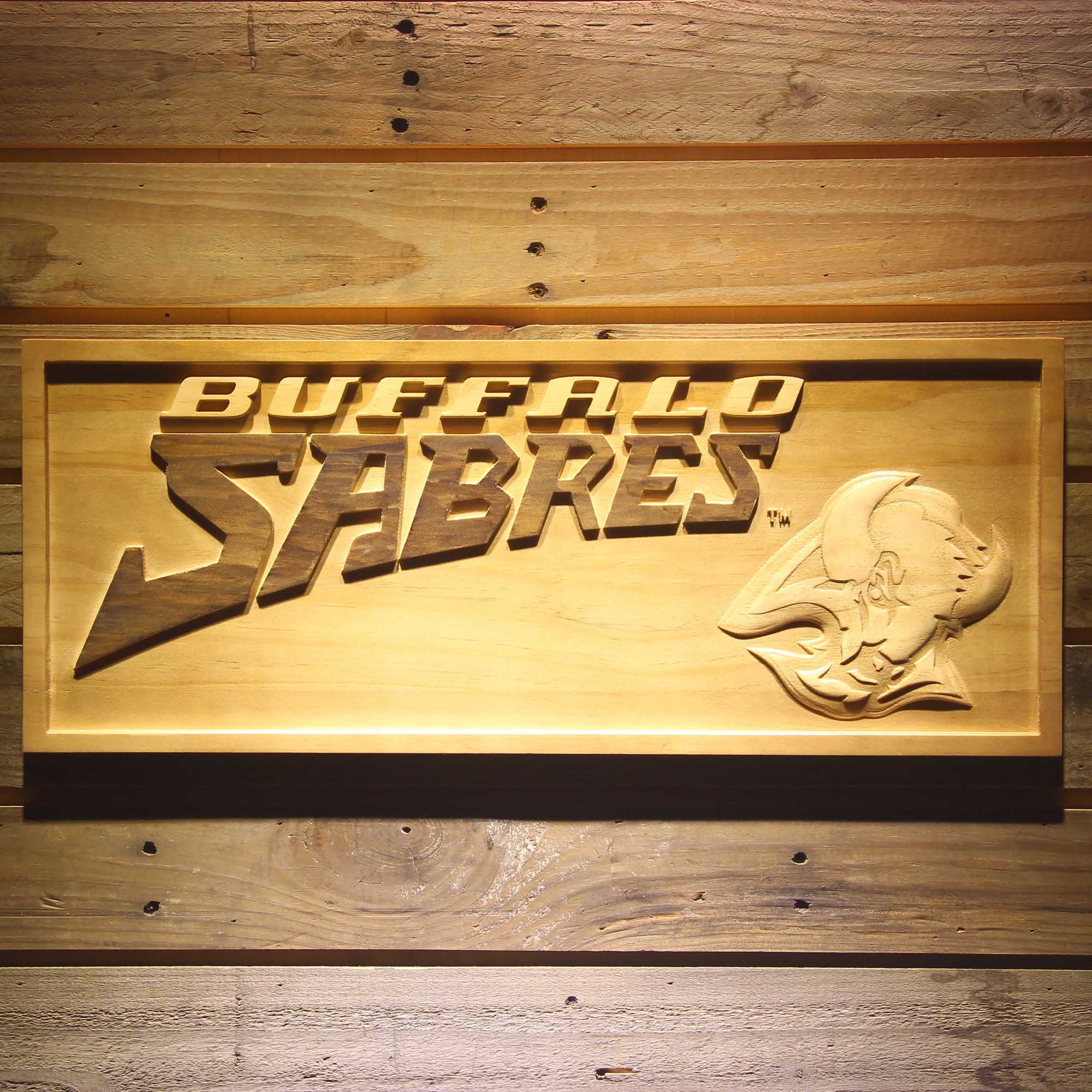 Buffalo Sabres Hockey Man Cave Sport 3D Wooden Engrave Sign