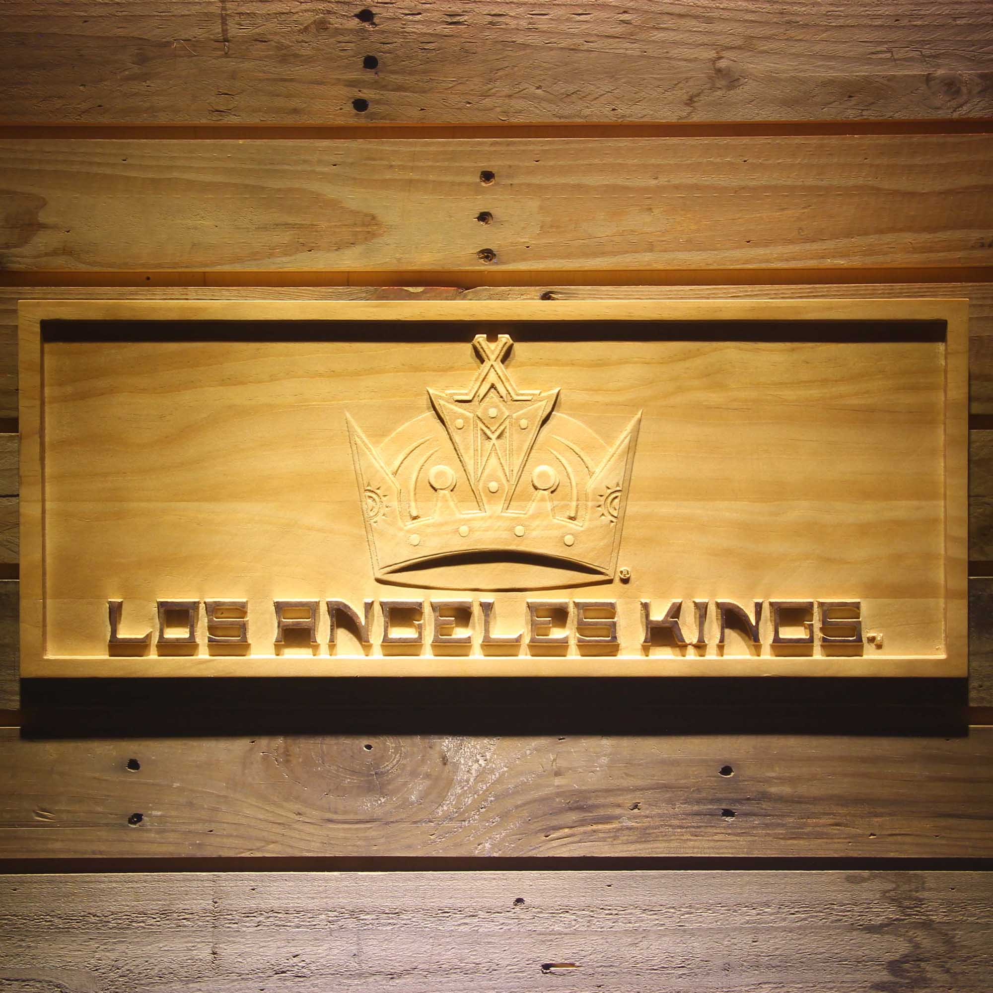 Los Angeles Kings Hockey Man Cave Sport 3D Wooden Engrave Sign