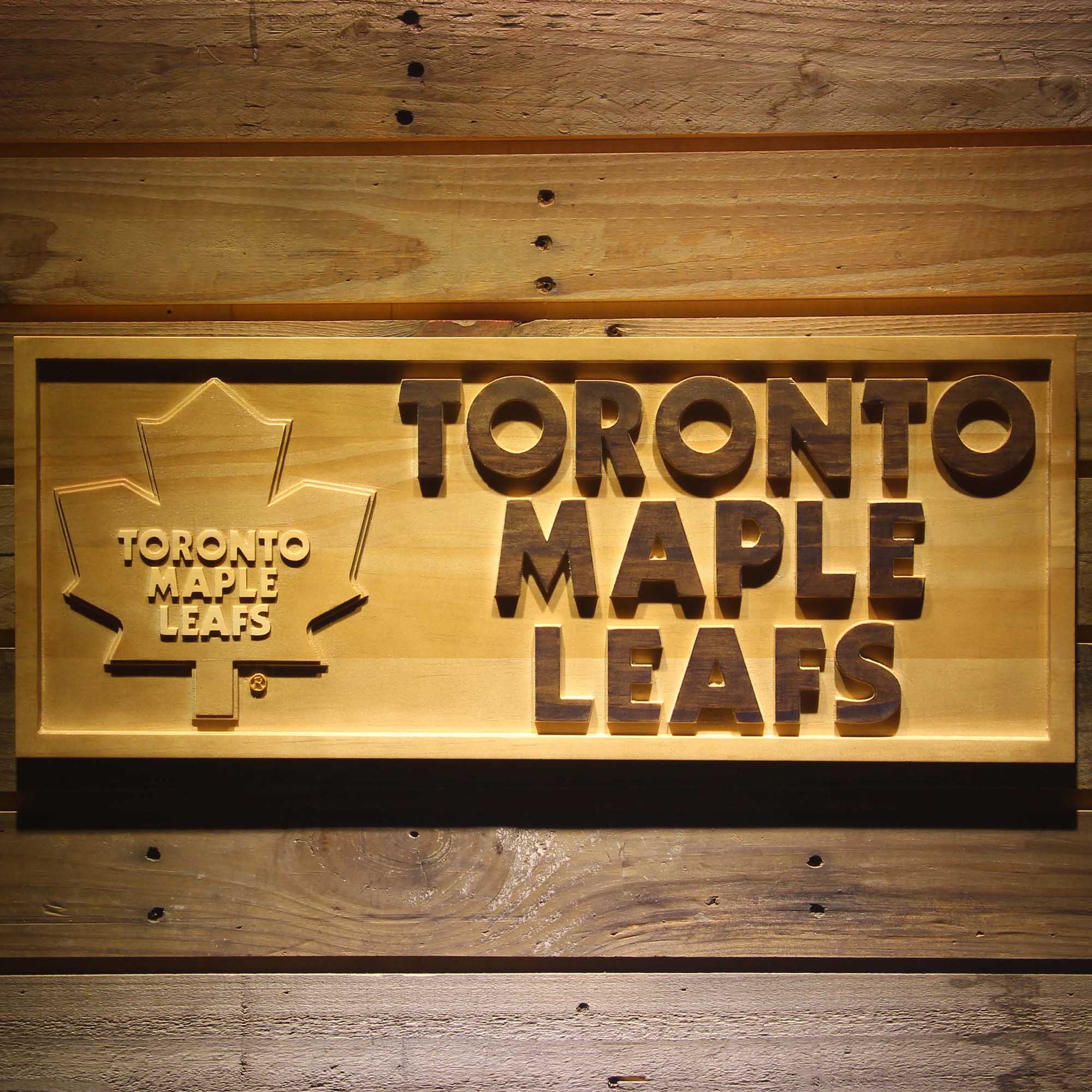 Toronto Maple Leafs Hockey Man Cave Sport 3D Wooden Engrave Sign