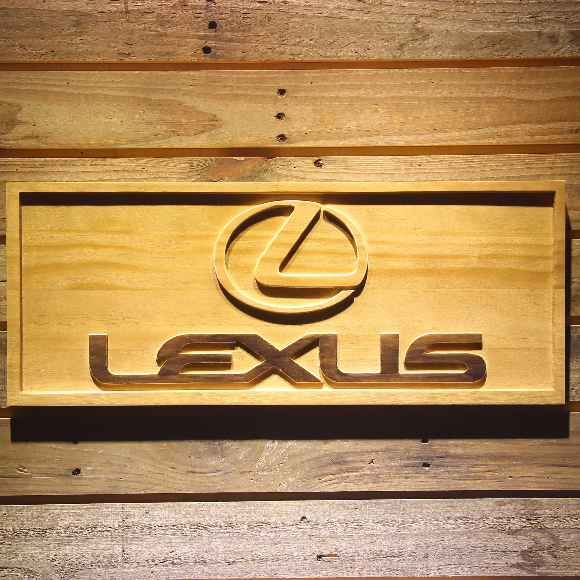 Lexus 3D Wooden Engrave Sign
