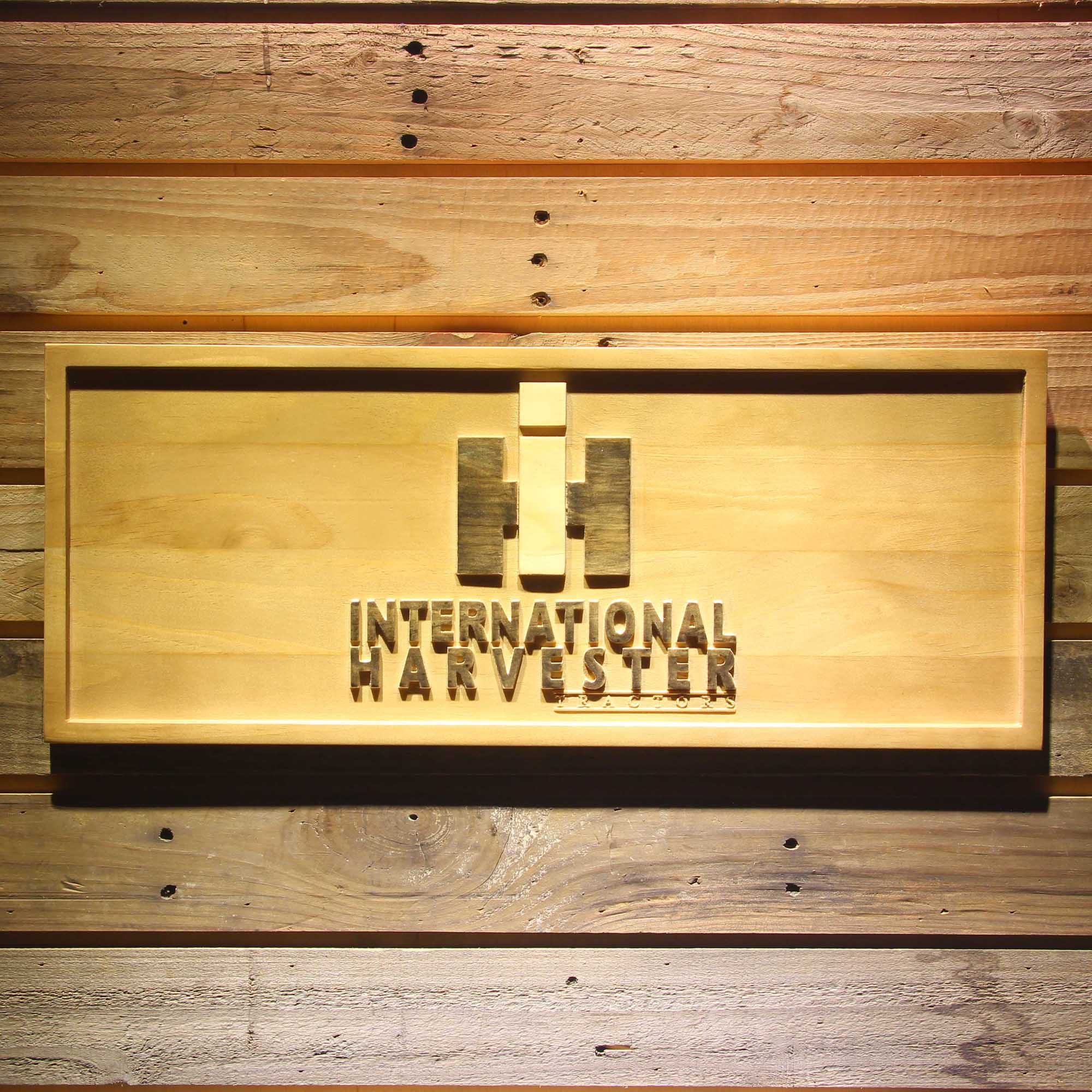 International Harvester 3D Wooden Engrave Sign
