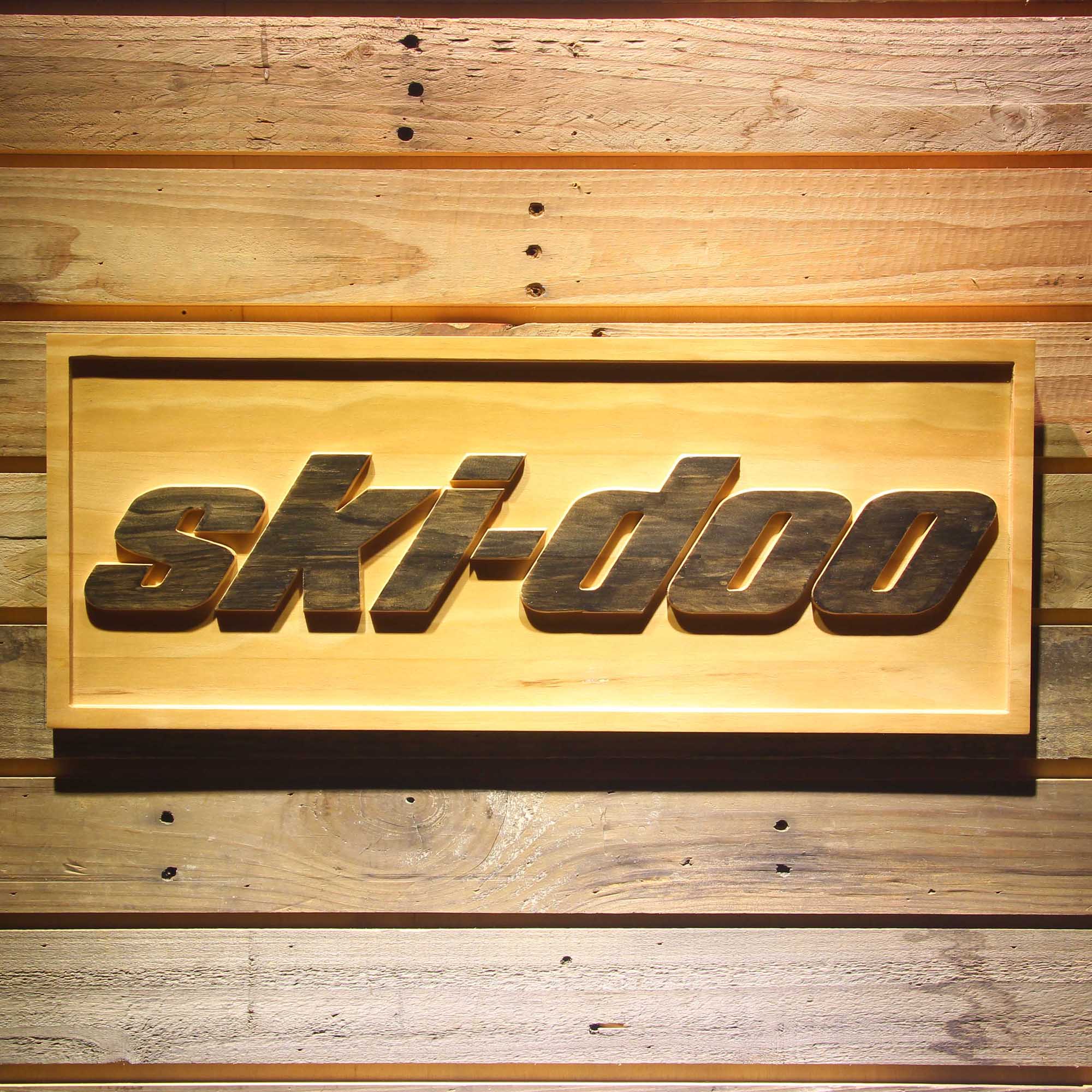 Ski-doo Snowmobiles 3D Wooden Engrave Sign