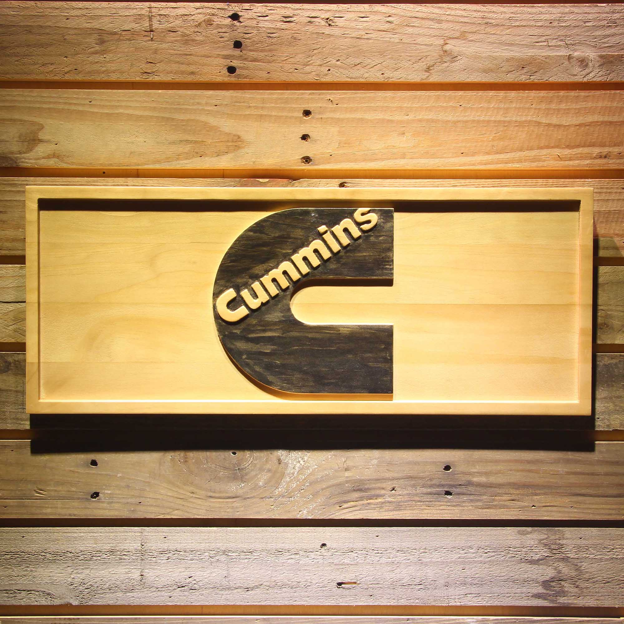 Cummins Parts & Services 3D Wooden Engrave Sign