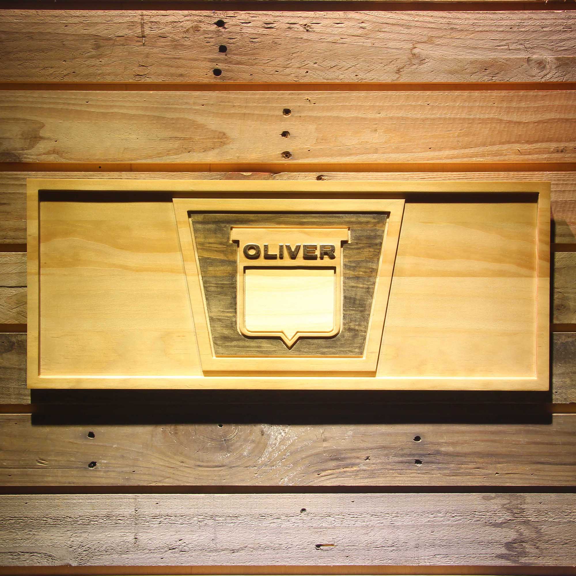 Oliver Tractor 3D Wooden Engrave Sign