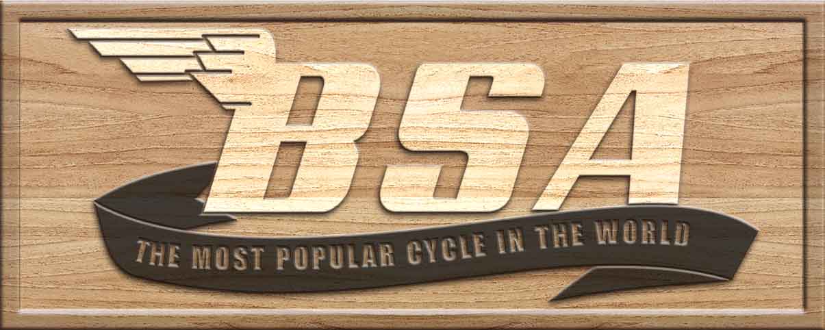 BSA Motorcycles 3D Wooden Engrave Sign