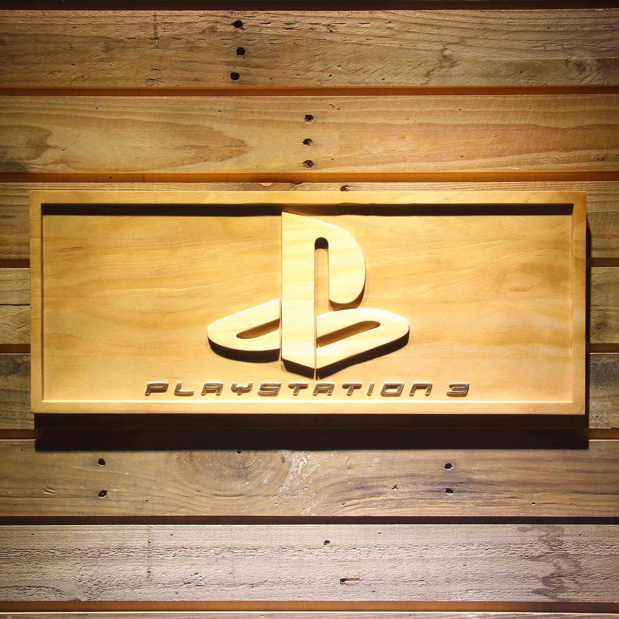 Playstation 3 Game Room 3D Wooden Engrave Sign