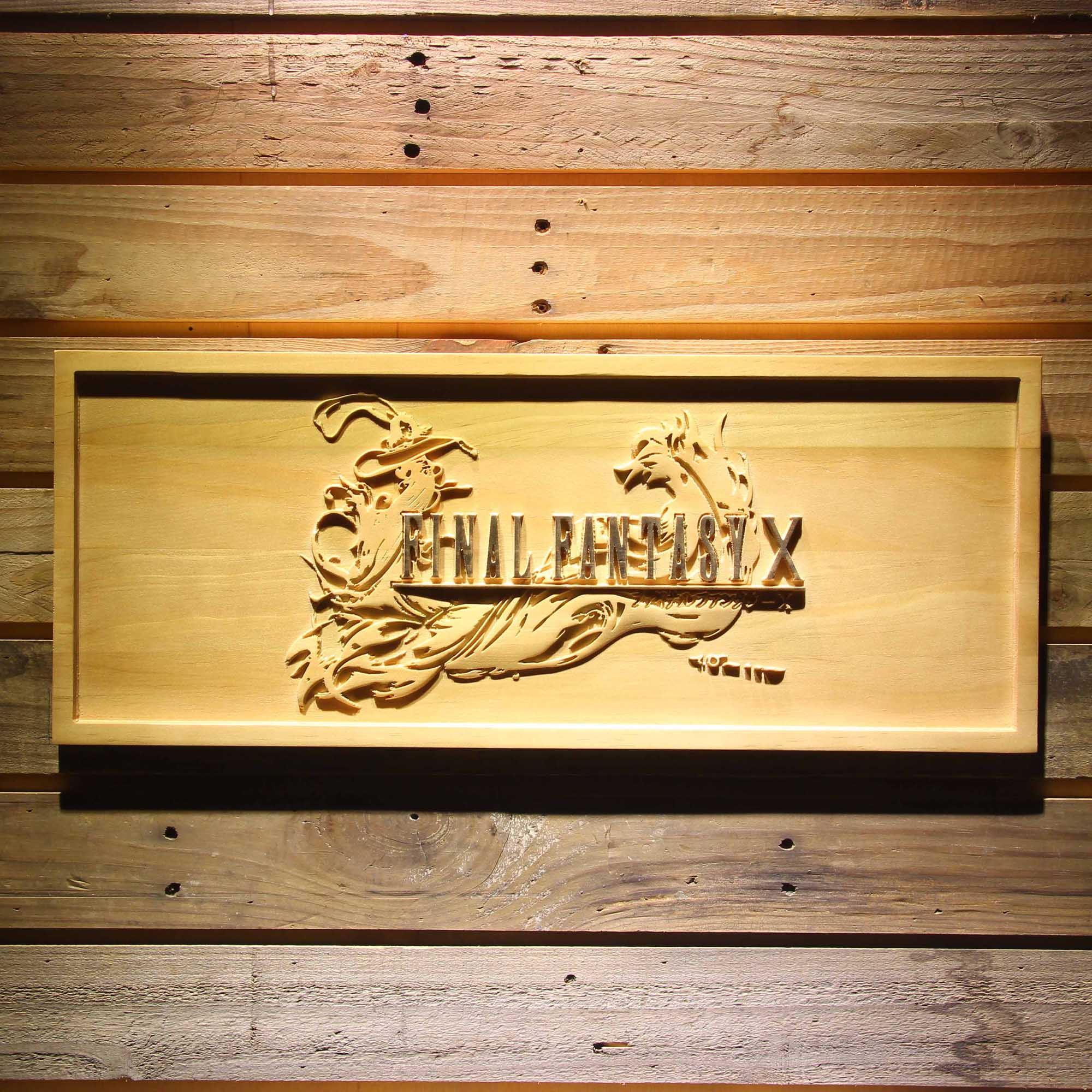 Final Fantasy X FF10 3D Wooden Engrave Sign
