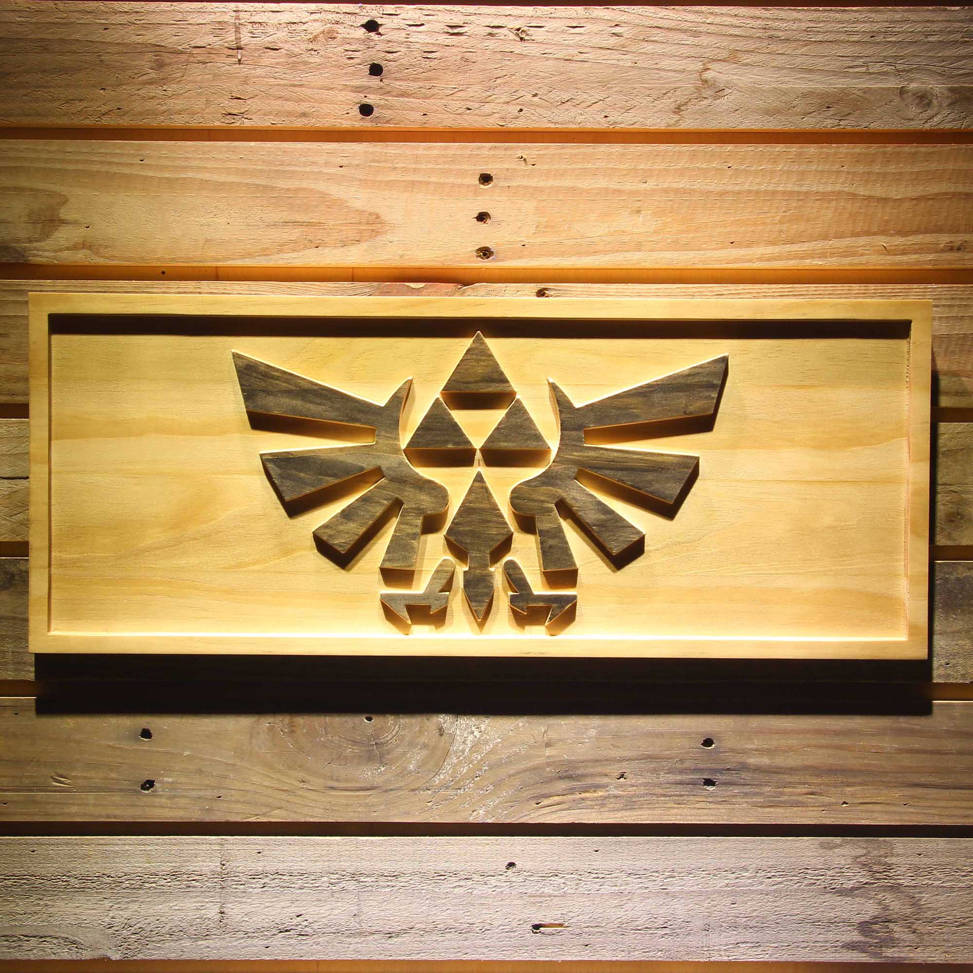 The Legend of Zelda Triforce Game 3D Wooden Engrave Sign