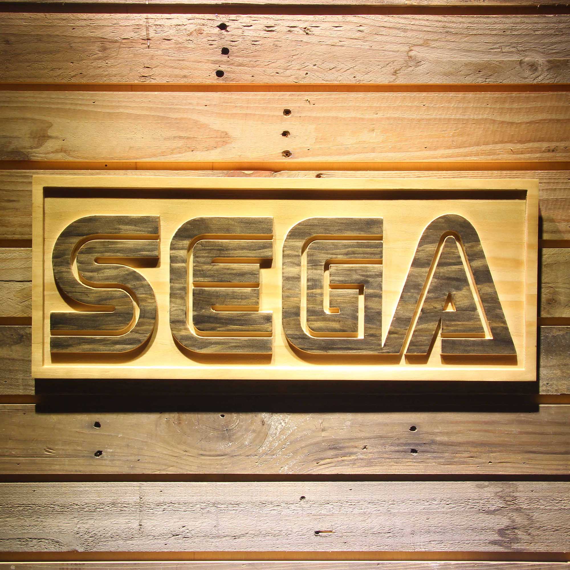 Sega Game 3D Wooden Engrave Sign