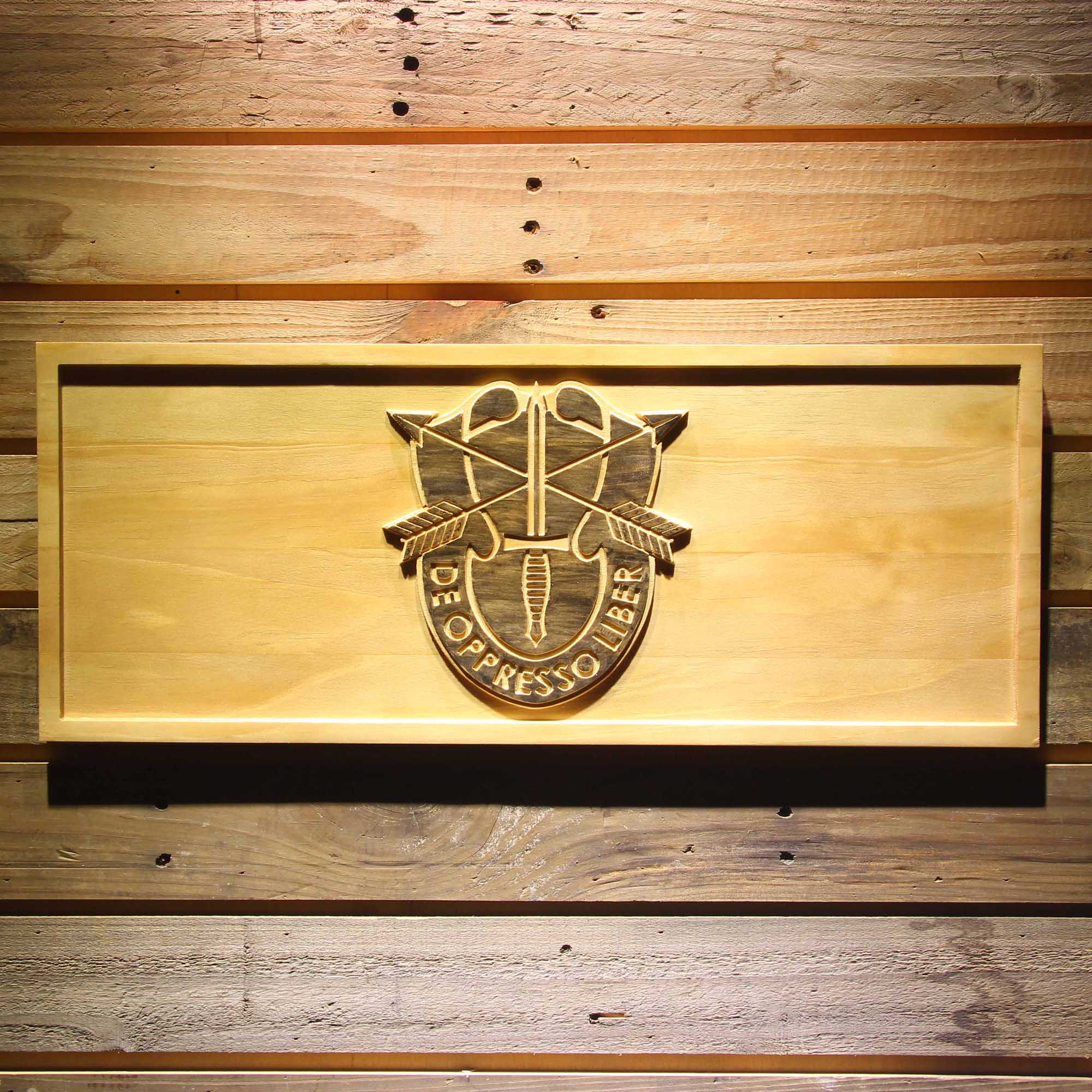 USASFC US Army Special Forces 3D Wooden Engrave Sign