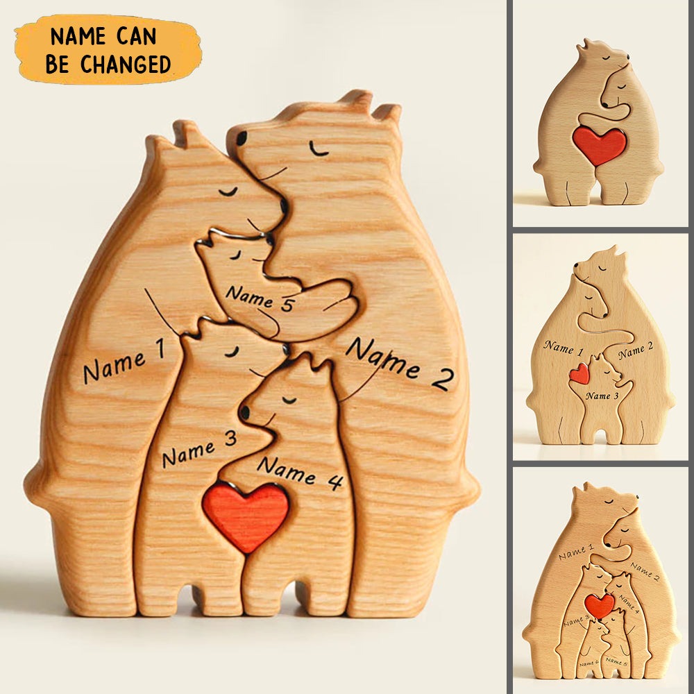 Personalized Wooden Family Bears Puzzle