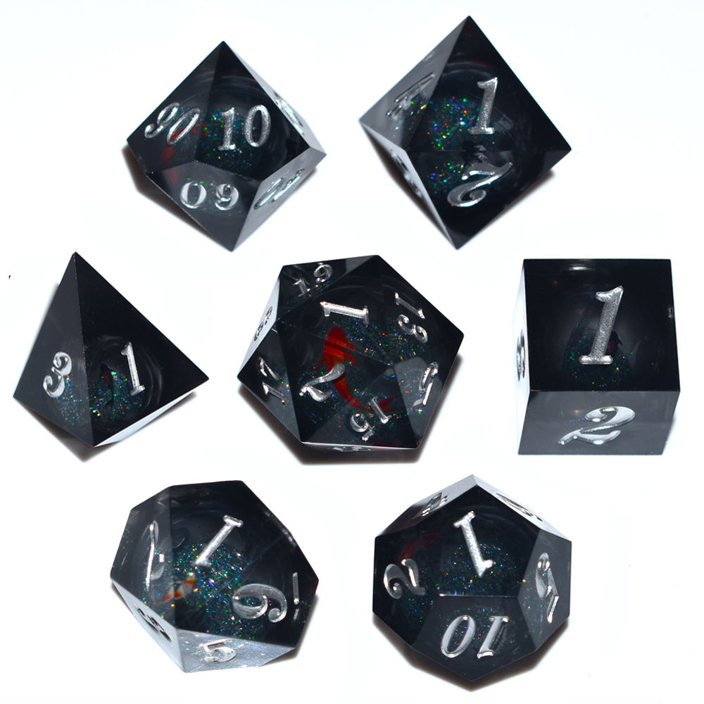 Black Koi Quicksand Ball with Slivery