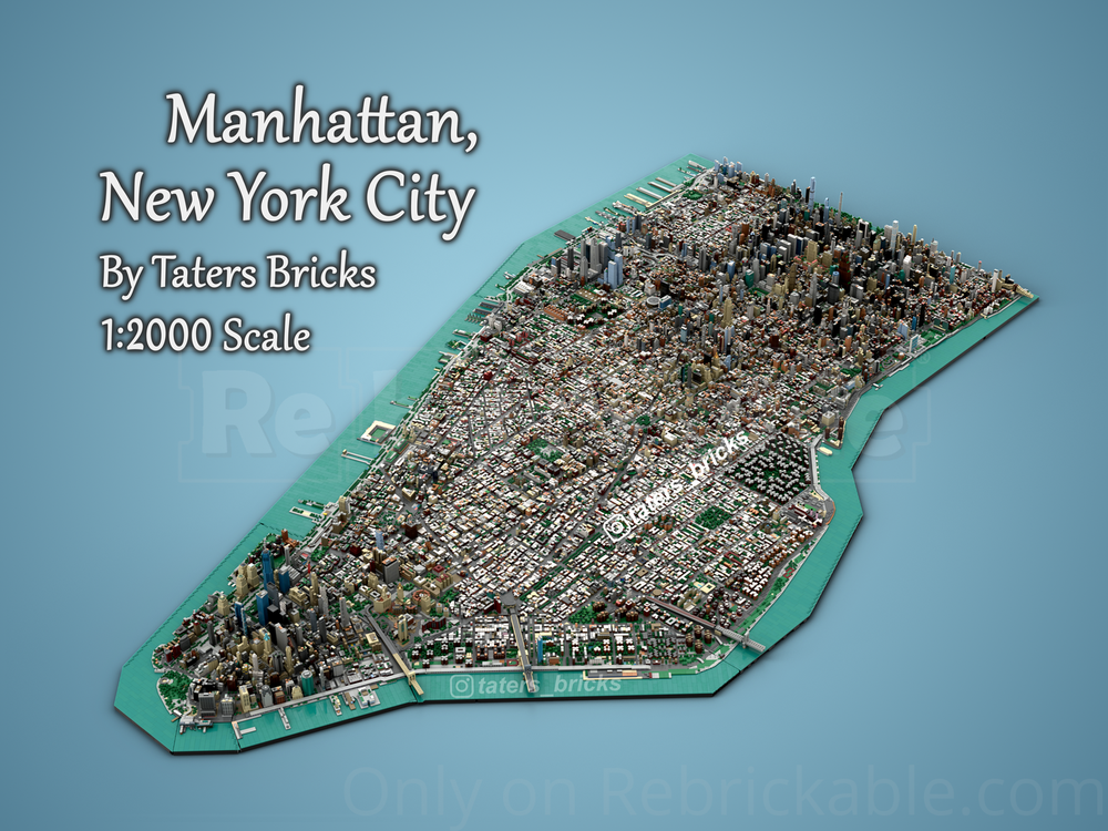 1/2000 Scale Manhattan - New York City Building Blocks Set (154052PCS)