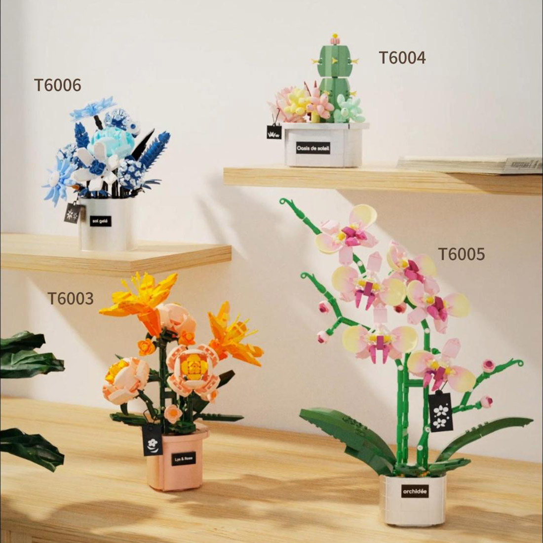 Botanical Garden Assembly Toy with Lights Small Particles Building Blocks Set (827PCS)