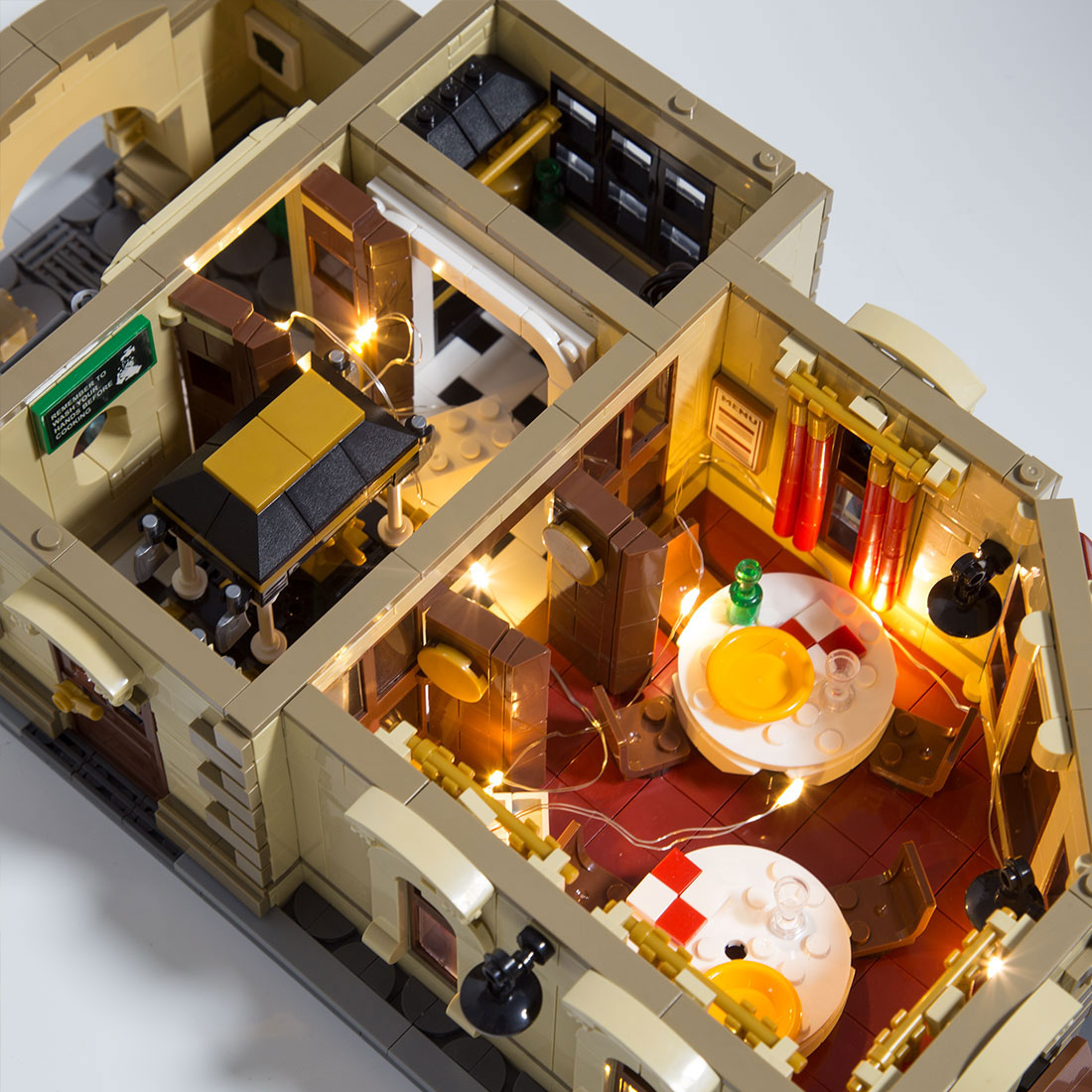 Mocsage  MOC-160521 Restaurants in Paris with Lights Modular Small Building Blocks Set (3104PCS)