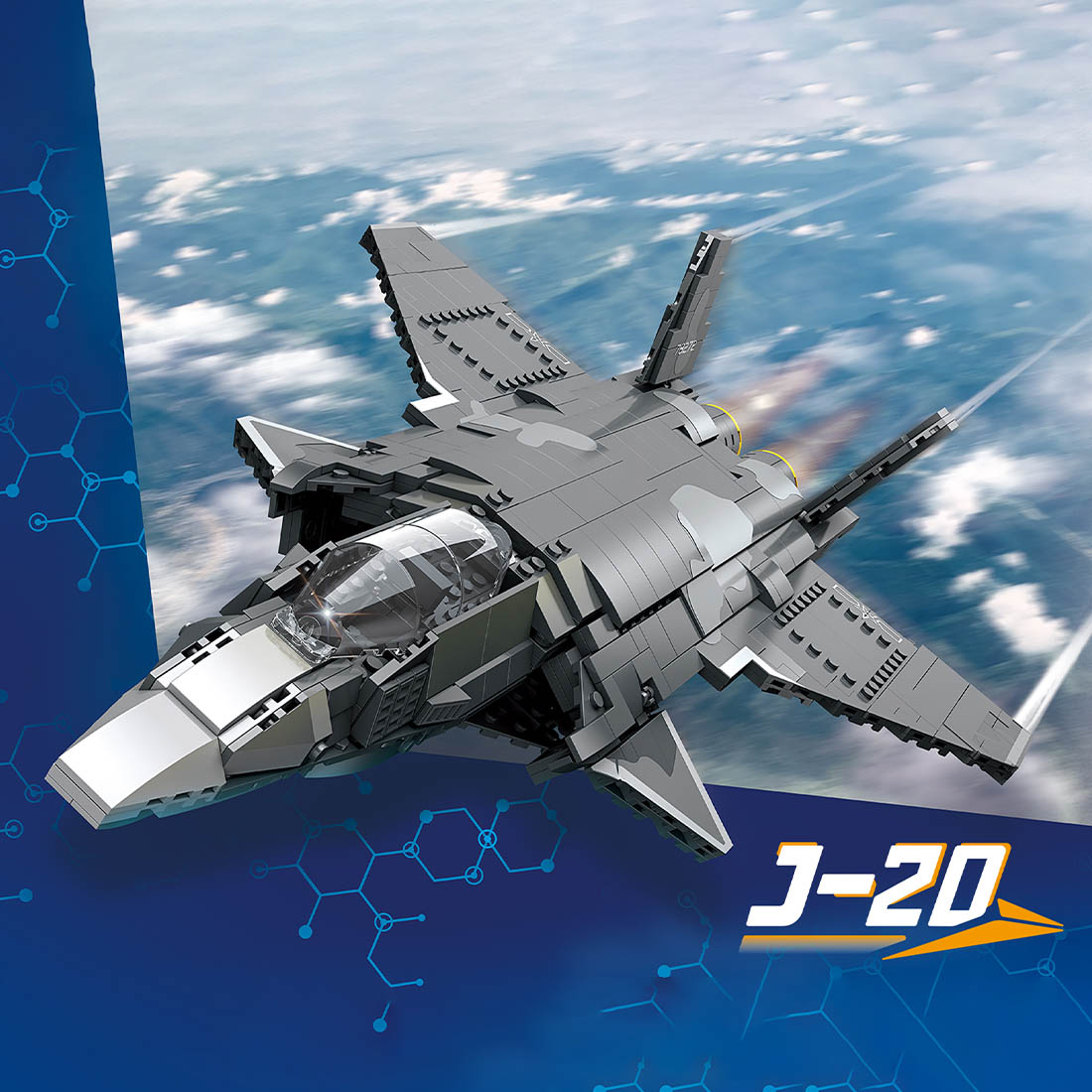 J-20 Military Fighter MOC Assembly Model Building Blocks Set (1365PCS)