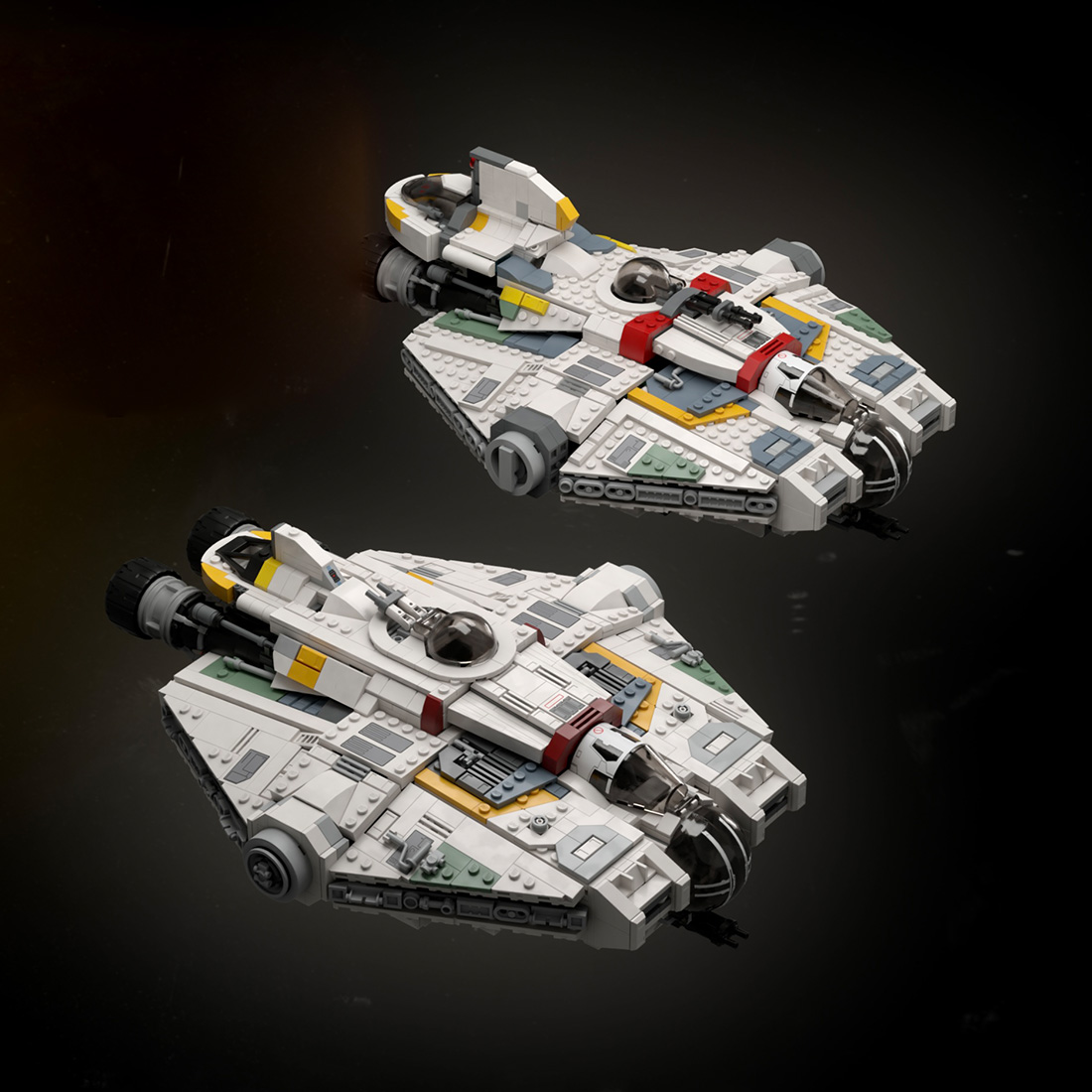 MOC-159490 Sci-fi Ghost Spaceship Model Assembly Toy Building Blocks Set (1765PCS)